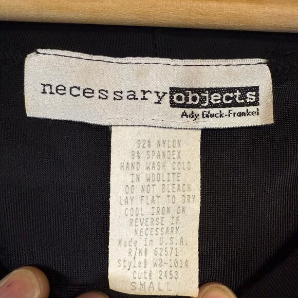 Vintage 80s Necessary Objects S‎ Black Beaded HiLo Midi Dress Goth Moody Party - Picture 5 of 8